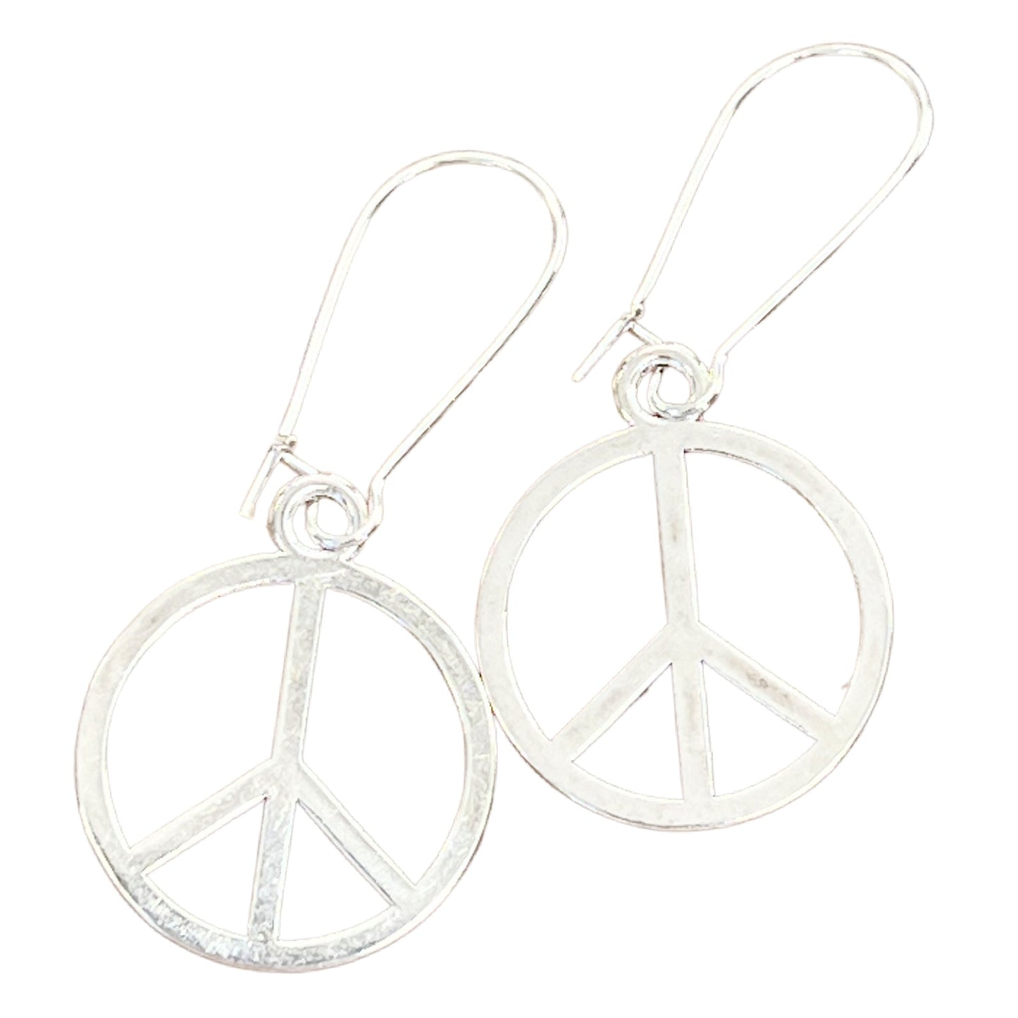 Peace Sign Earrings Gold Silver Boho Hippie Symbol Minimalist Dangle Jewelry