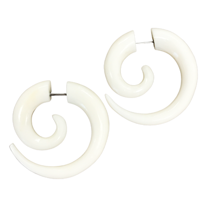 Boho Wooden Hoop Earrings- brown, black, white