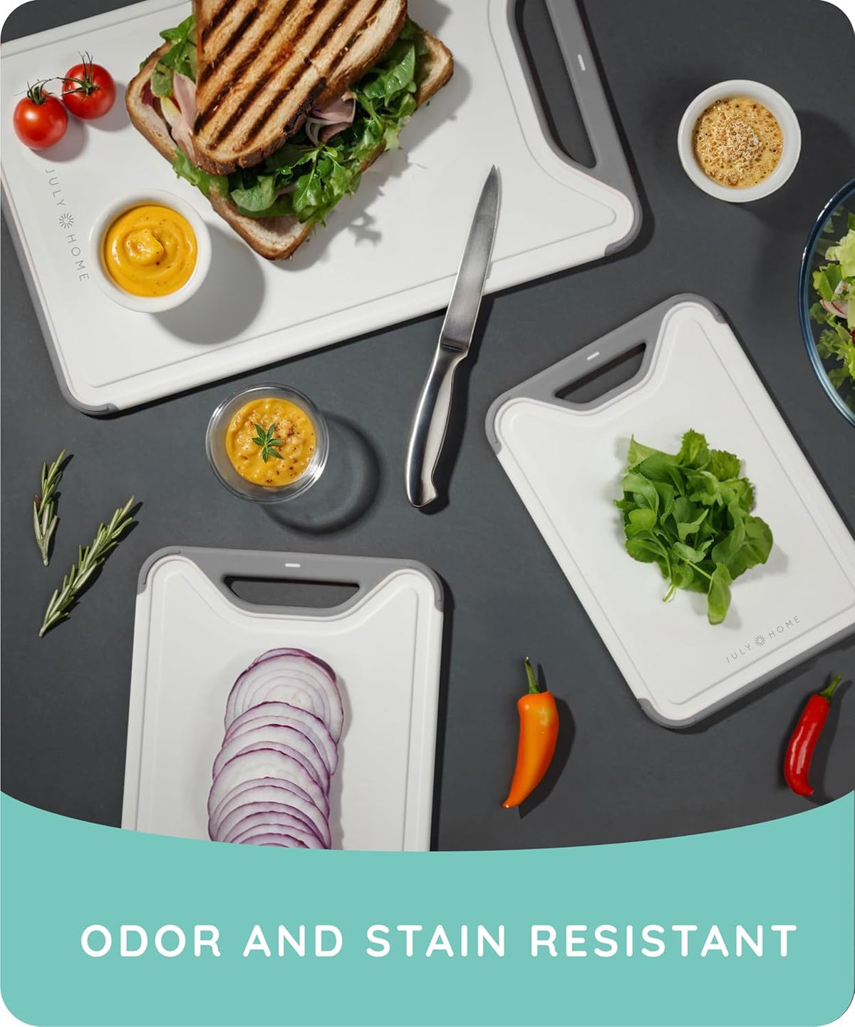 Cutting Board Set of 3, Gray
