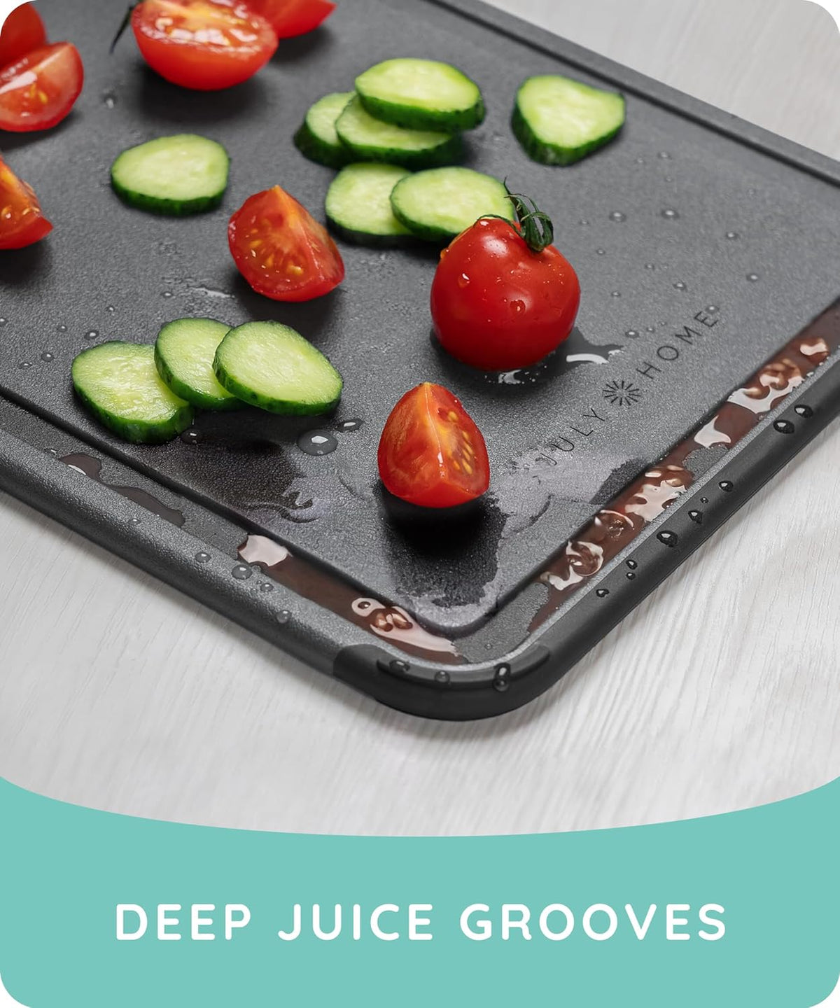 Cutting Board Set of 3, Black/Gray