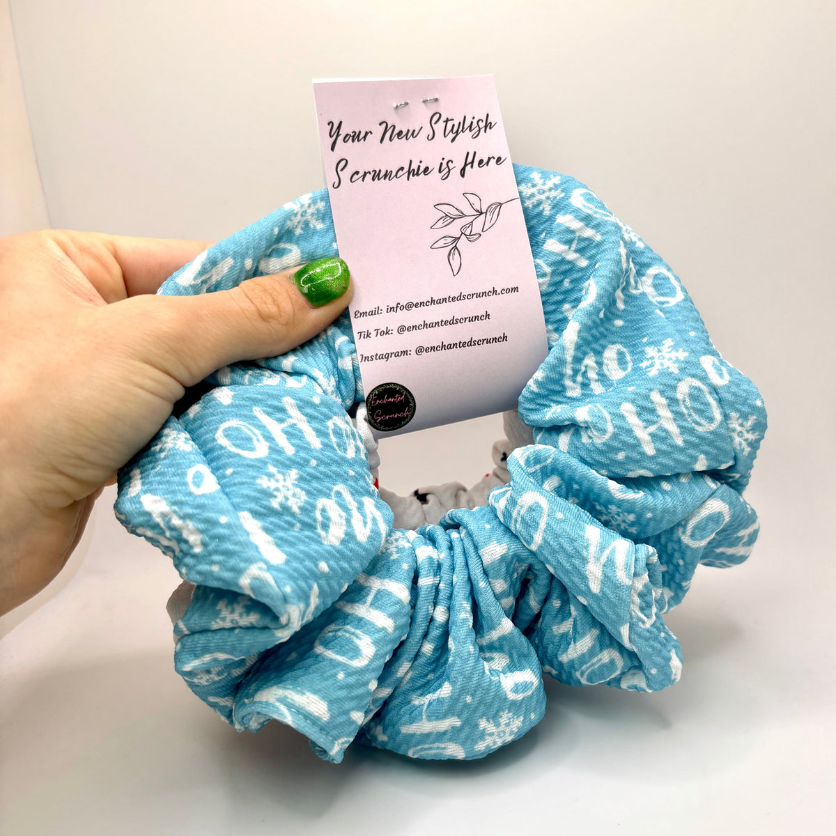 Snowman and Blue HoHoHo Christmas Scrunchie Set