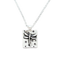 Tiny Dragonfly Pendant Necklace Minimalist Nature Jewelry Gift Silver