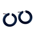 Black Wooden Hoop Earrings Boho Minimalist Lightweight Round Everyday Jewelry
