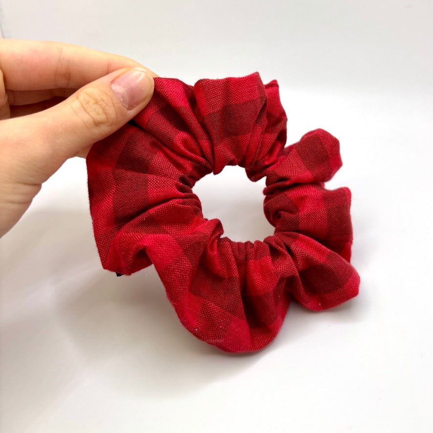 Mini Red Plaid Scrunchie