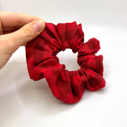 Mini Red Plaid Scrunchie