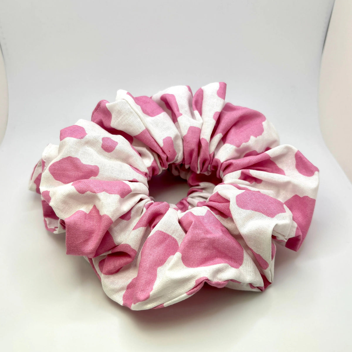 Pink Cow Print Scrunchie