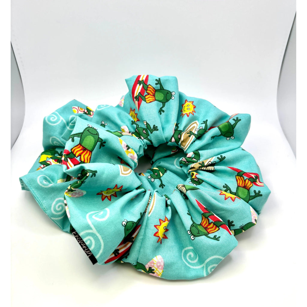 Surfing Frog Summer Scrunchie