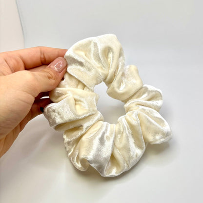 Mini Ivory Crushed Velvet Christmas Scrunchie