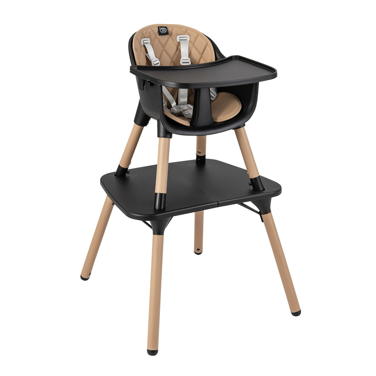 4-in-1 Baby Convertible Toddler Table Chair Set with PU Cushion