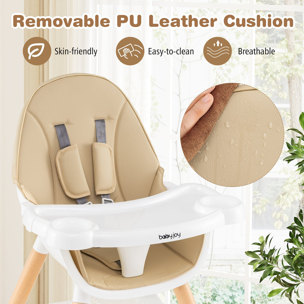 5-in-1 Baby Wooden Convertible High Chair