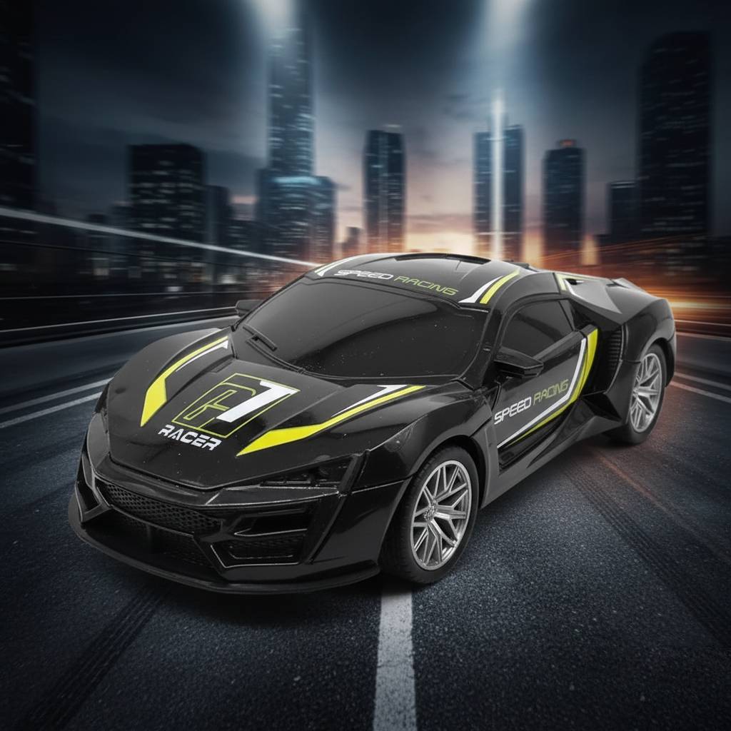 4-Direction RC Toy Car – Police, Racing & Sports Models with Light-Up All-Around Driving