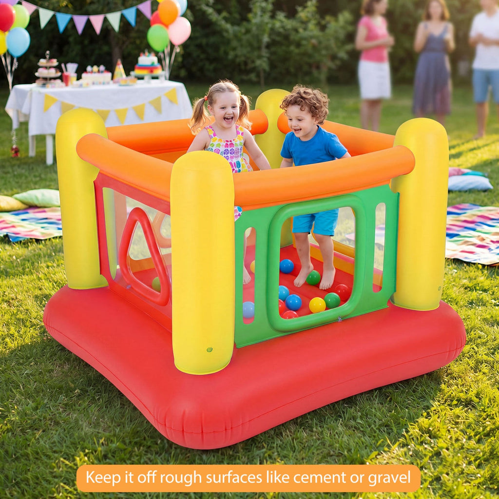 Inflatable Bounce House for Kids with Transparent Side Walls