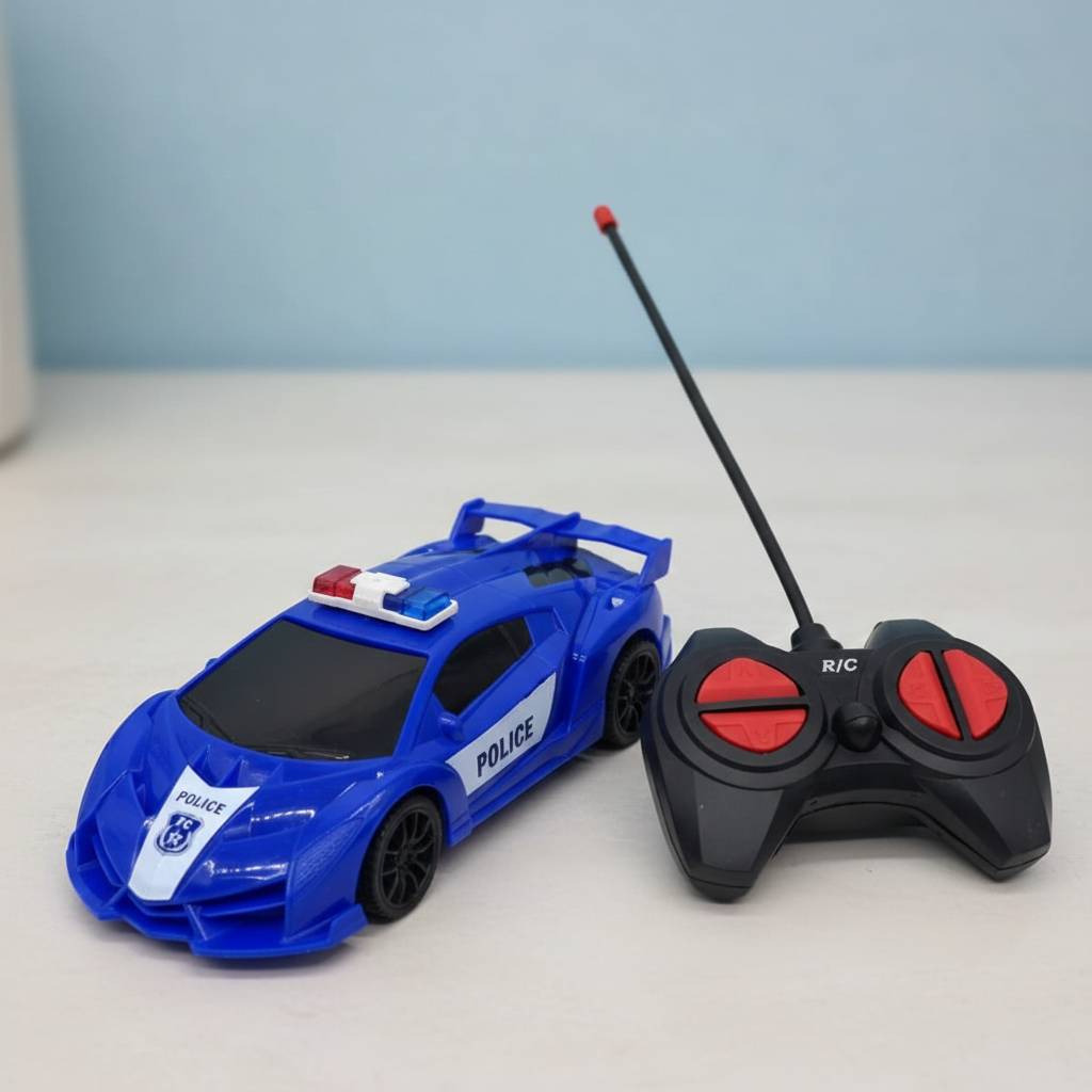4-Direction RC Toy Car – Police, Racing & Sports Models with Light-Up All-Around Driving