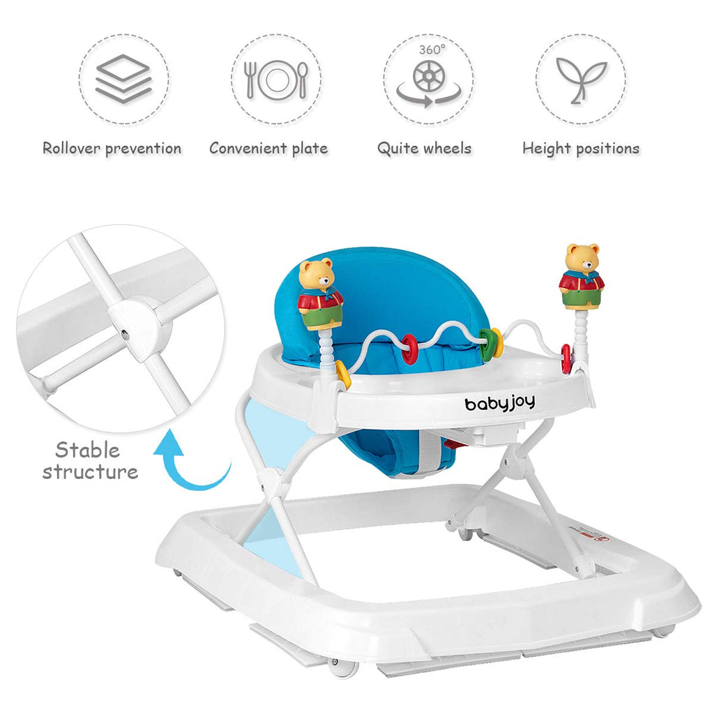 Adjustable Height Removable Folding Portable Baby Walker