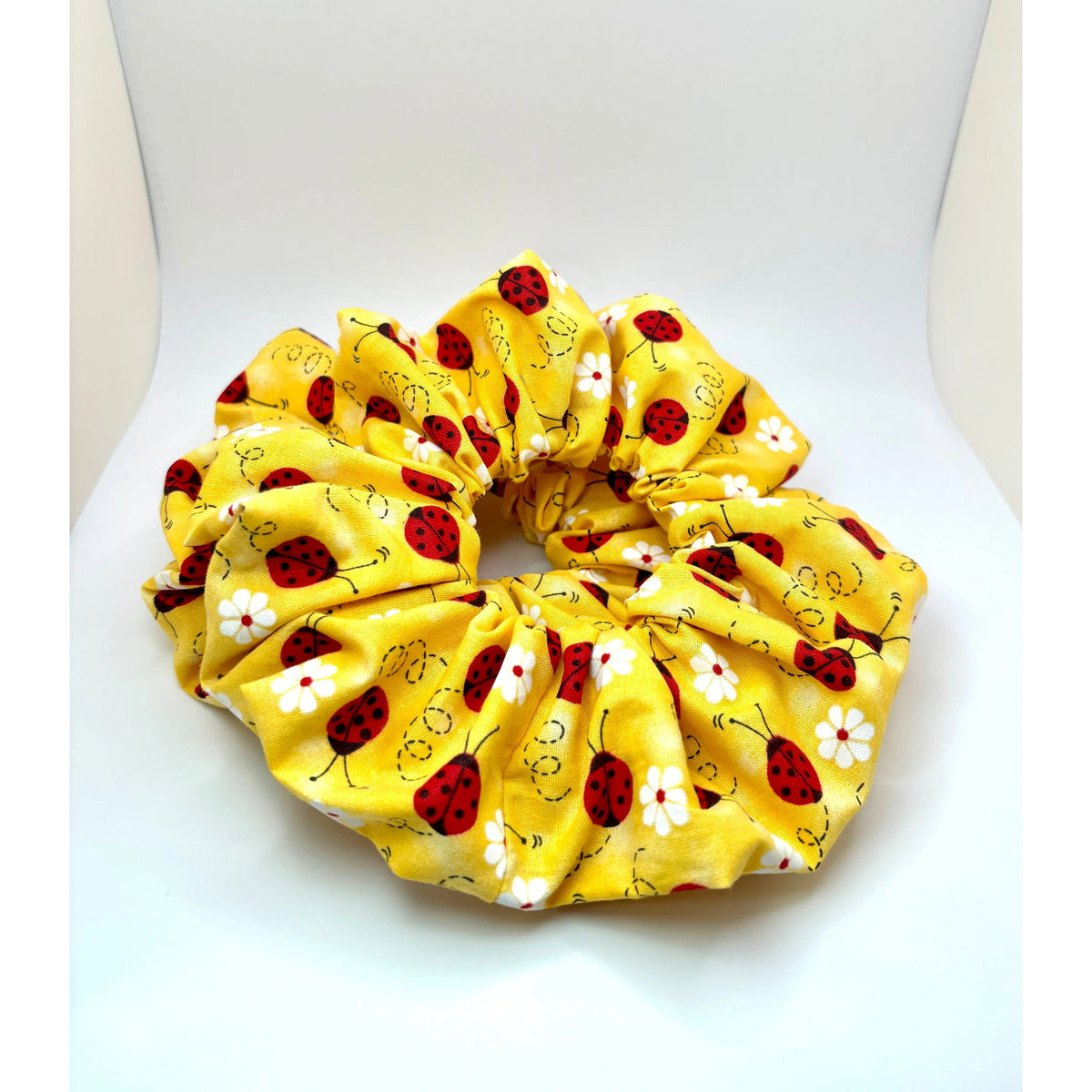Yellow Ladybug Scrunchie
