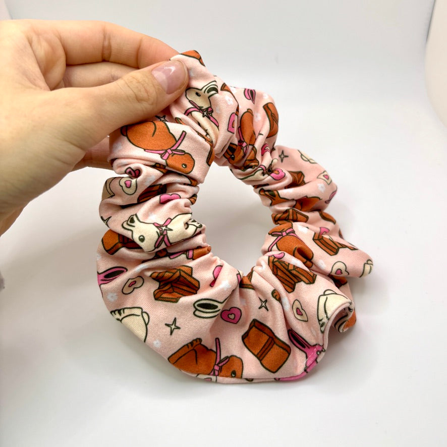 Mini Chocolate Bunny Easter Poly Scrunchie