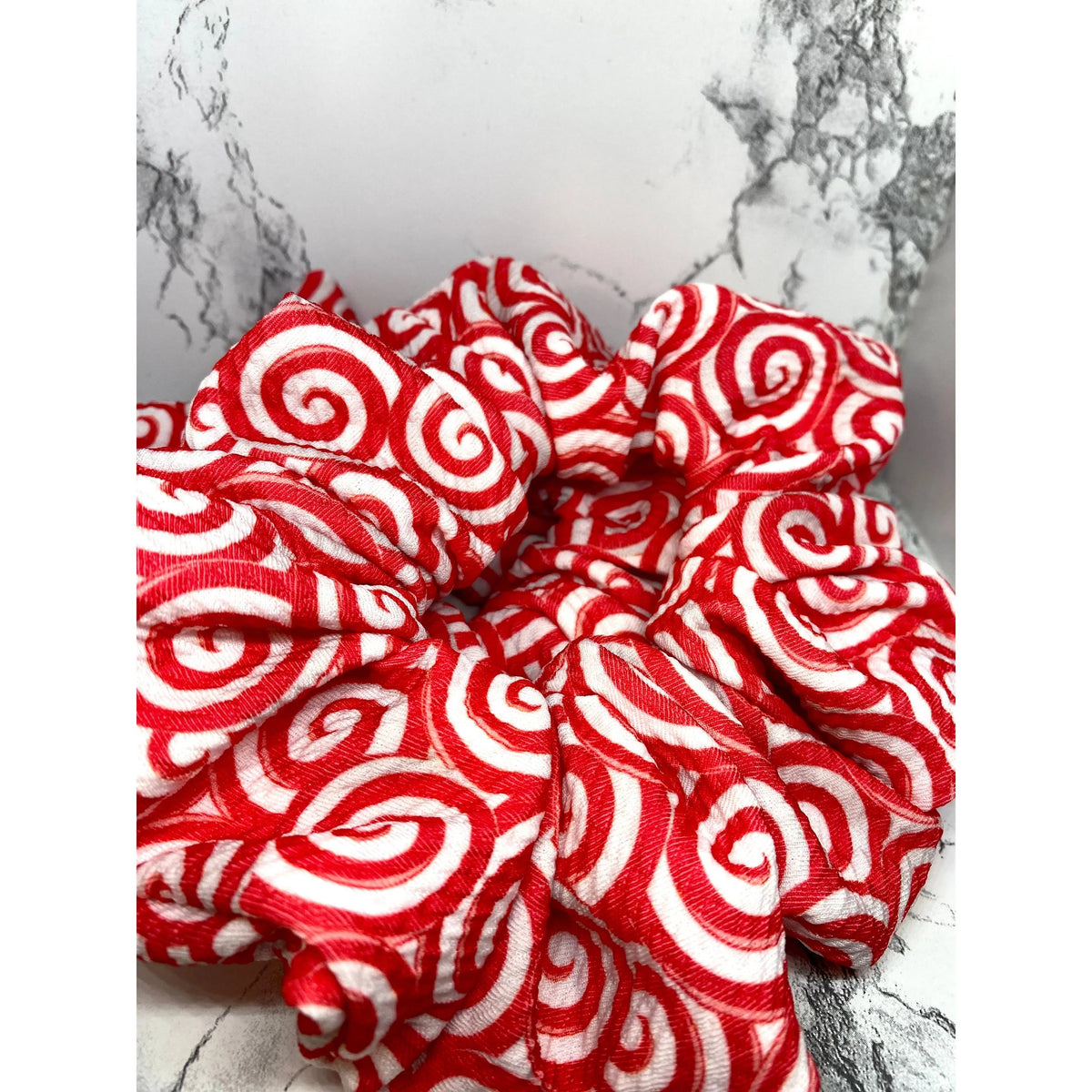 Candy Cane Swirl Christmas Bullet Scrunchie