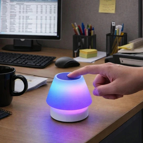 Small Bedside Touch Table Lamp 3.75" Multi Color LED Night Light Touch Control Portable Bedroom Desk Lamp