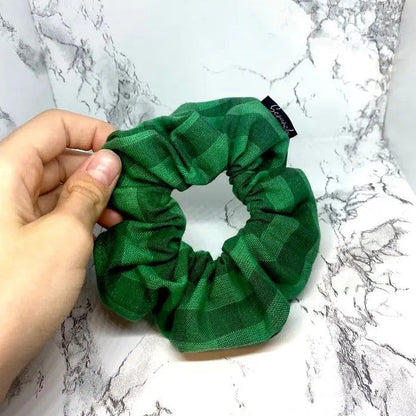 Mini Green Plaid Christmas Scrunchie