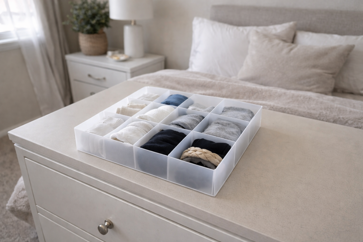 Foldable Storage Box Organizer with 12 Compartments