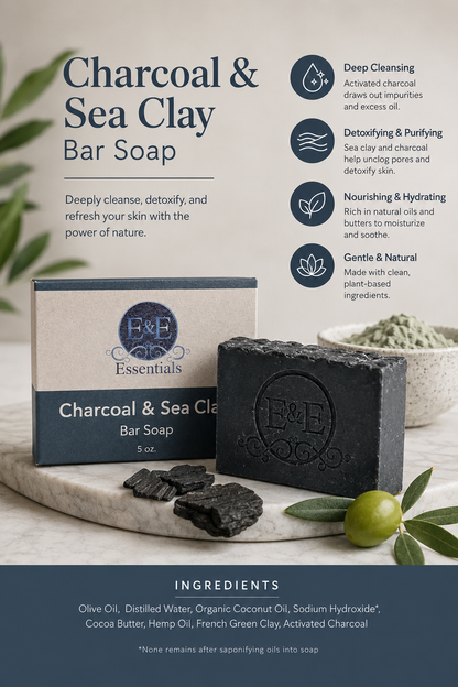 Charcoal & Sea Clay Bar Soap