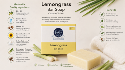 Lemongrass Bar Soap (Coconut Oil Free)