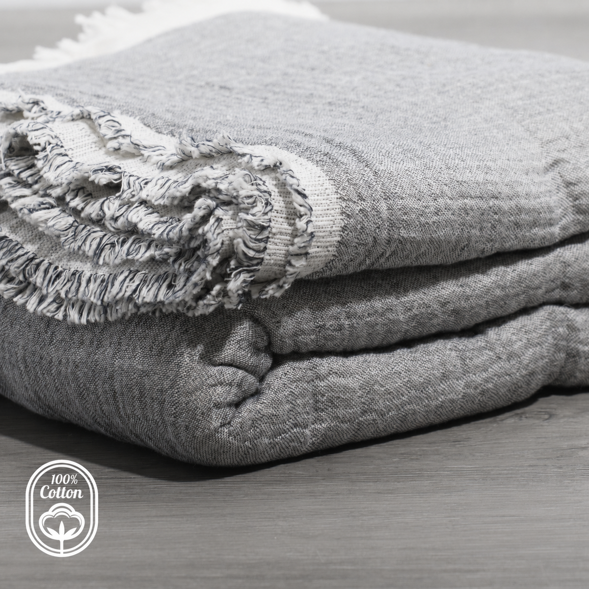 100% Cotton Reversible Muslin Coverlet 80" x 102"
