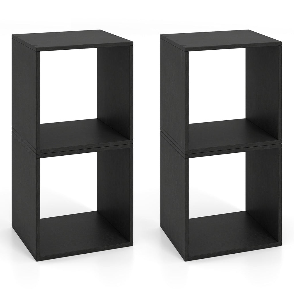 Cube Storage Organizer Set of 2 - Black Modular Bookcase