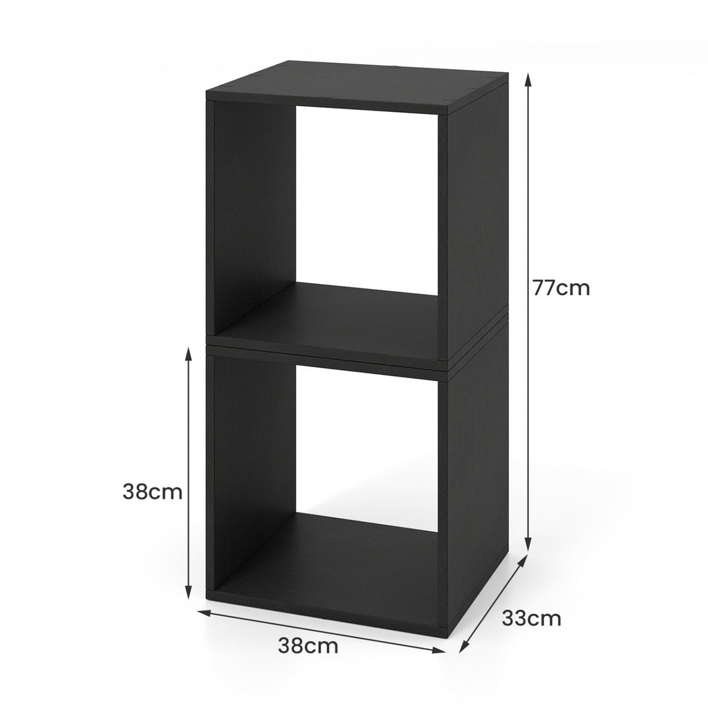 Cube Storage Organizer Set of 2 - Black Modular Bookcase