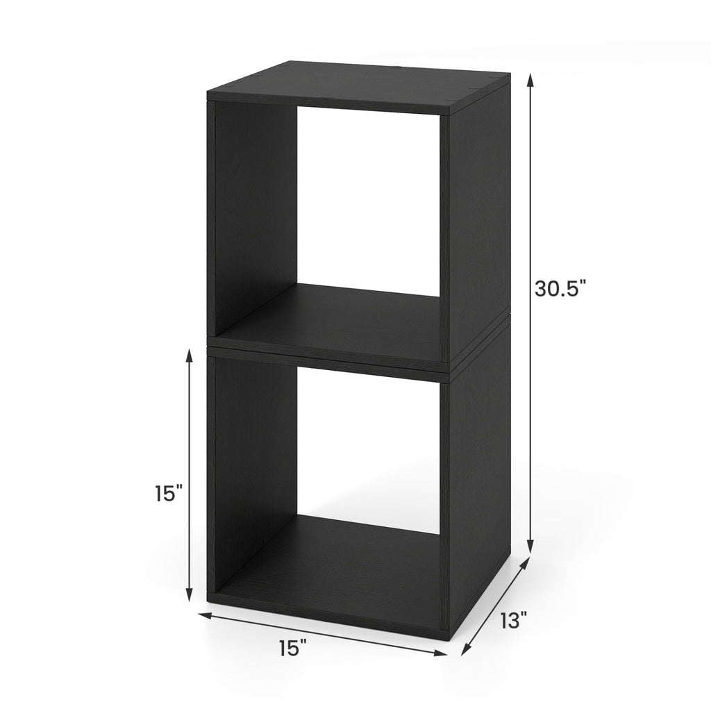 Cube Storage Organizer Set of 2 - Black Modular Bookcase