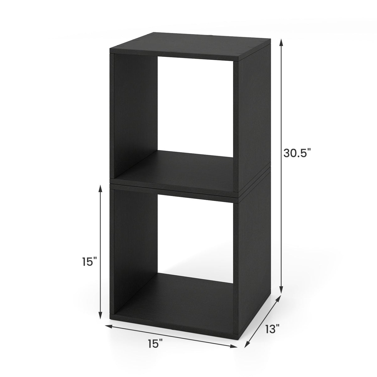 Cube Storage Organizer Set of 2 - Black Modular Bookcase