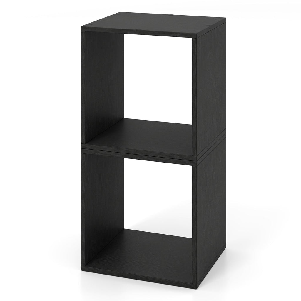 Cube Storage Organizer Set of 2 - Black Modular Bookcase