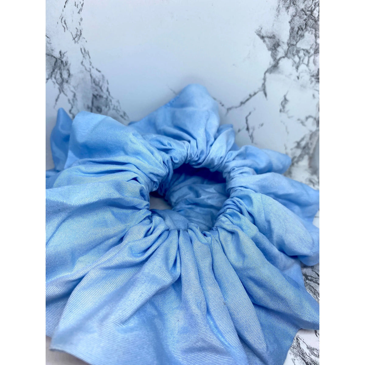 Light Blue Knit Scrunchie