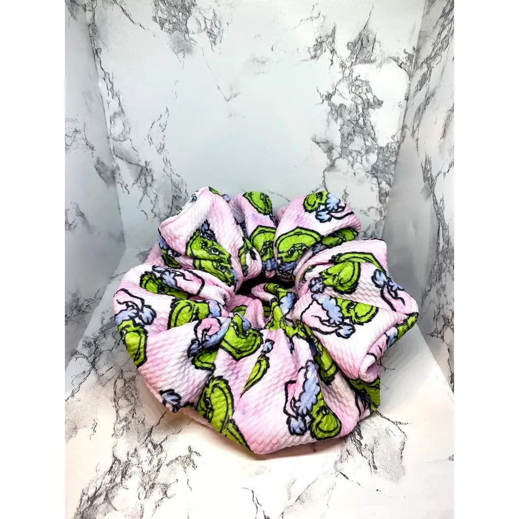 Pink Grinch Bullet Scrunchie