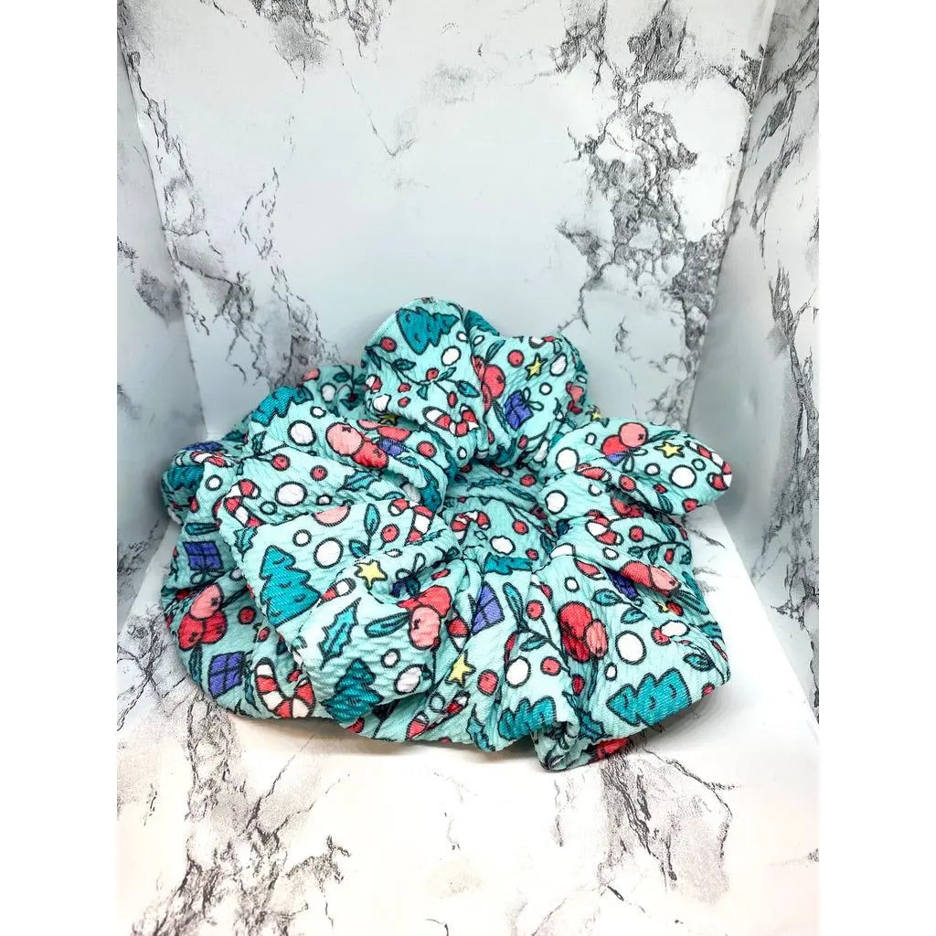 Teal Winter Wonderland Scrunchie