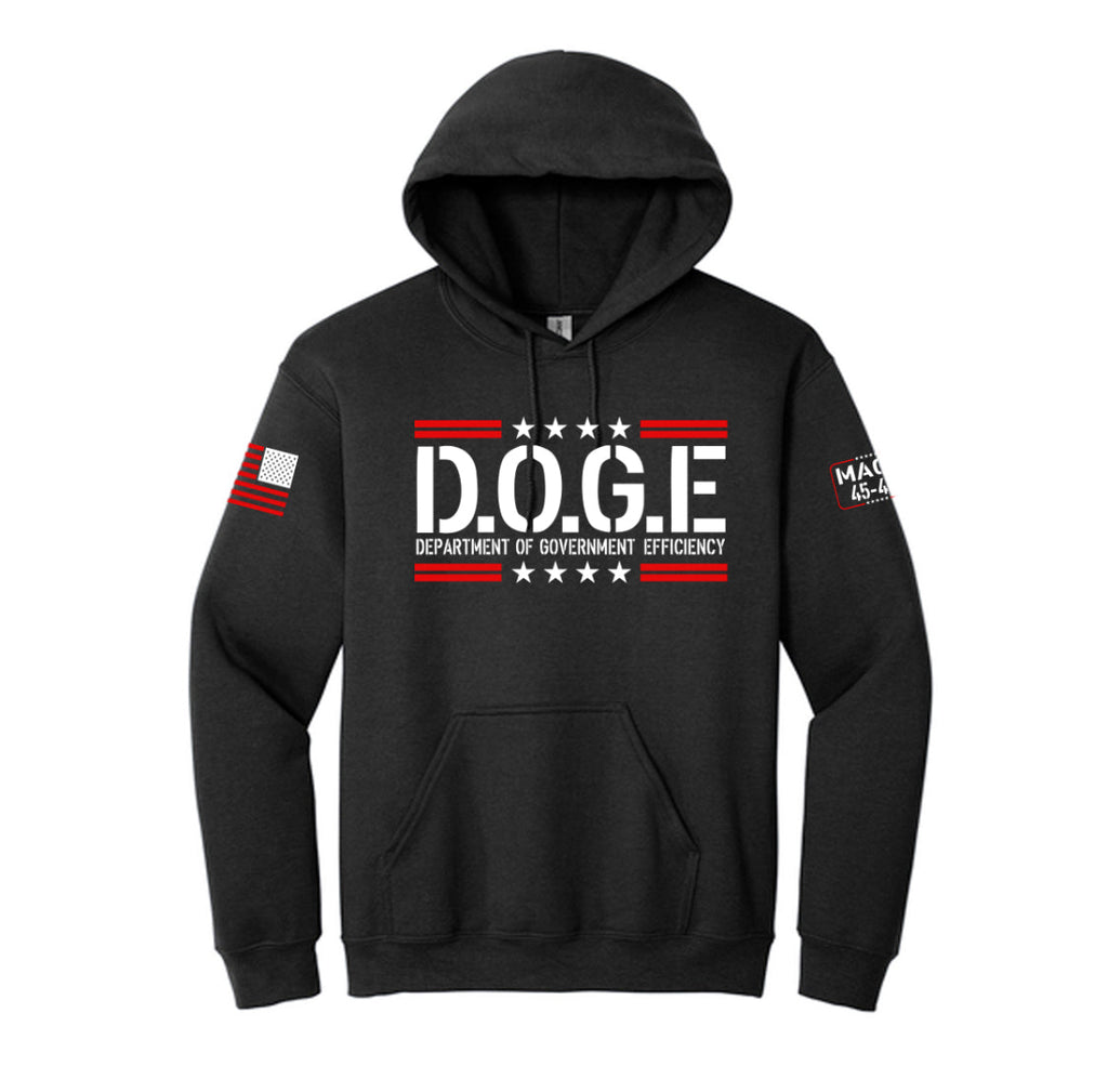 D.O.G.E Black Hoodie w/red