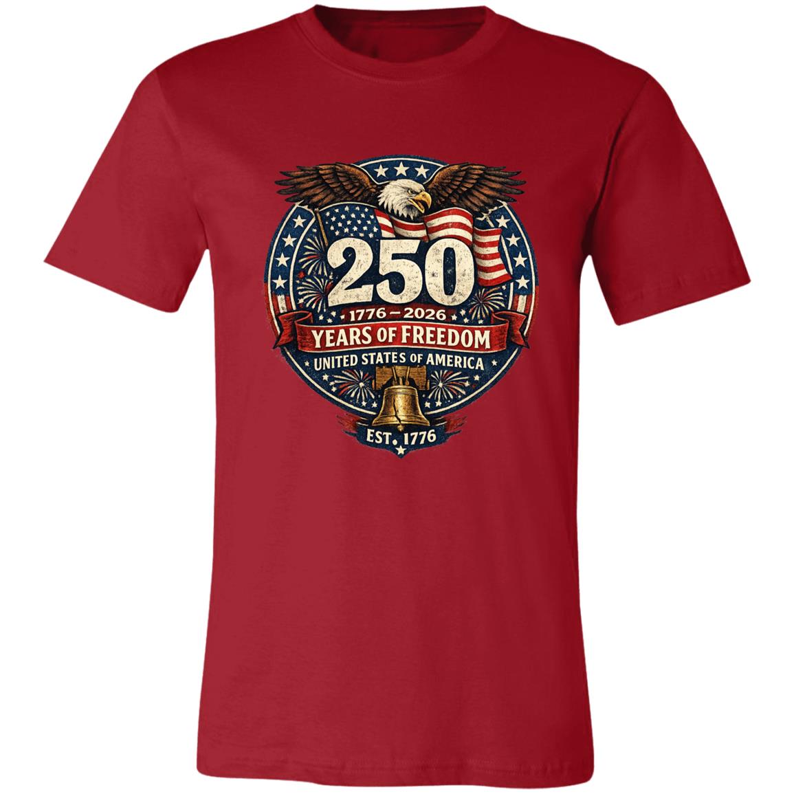 Vintage T-Shirt 250 Years Of Freedom Rustic Patriotic America