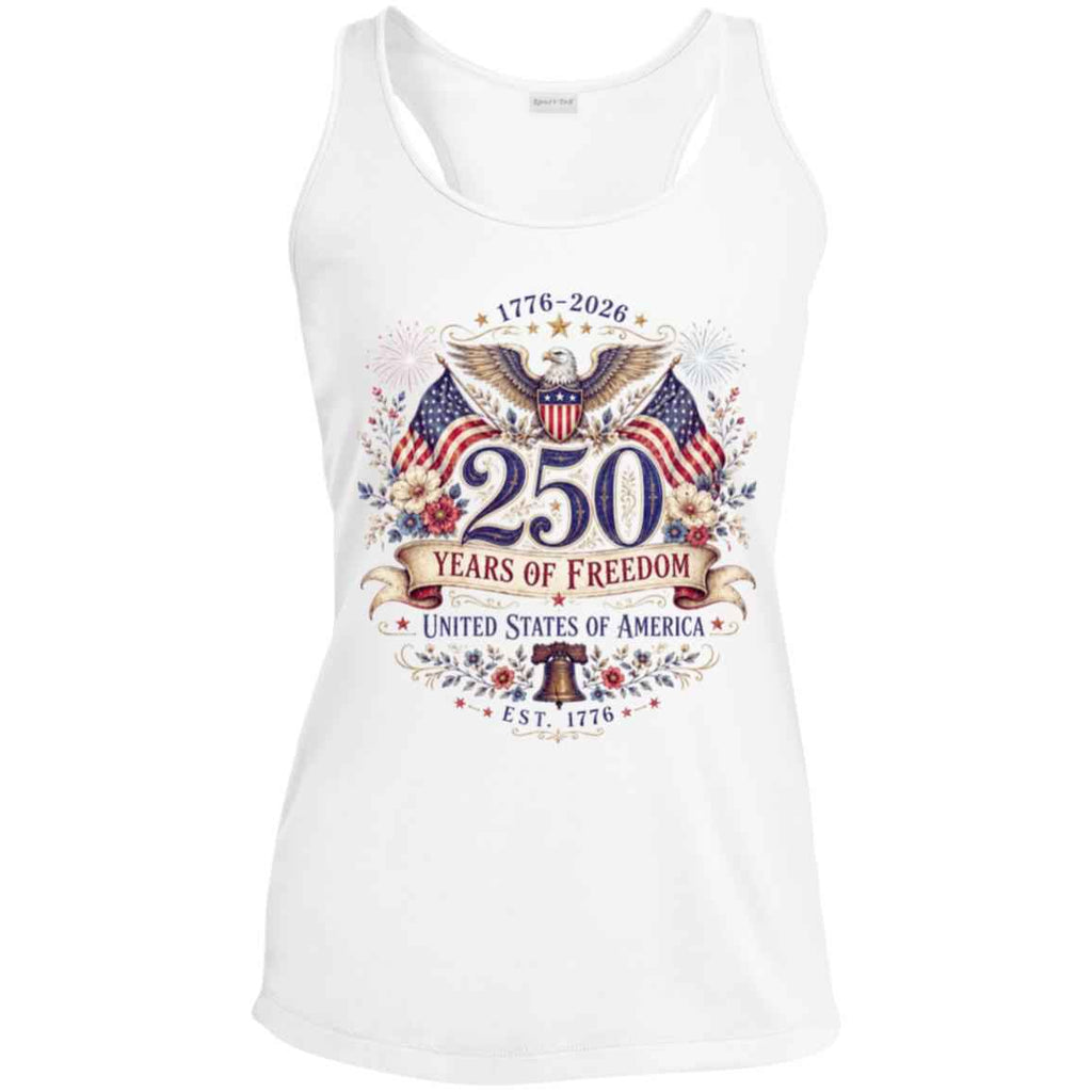 Ladies Performance Racerback Tank Top 250 Years of Freedom