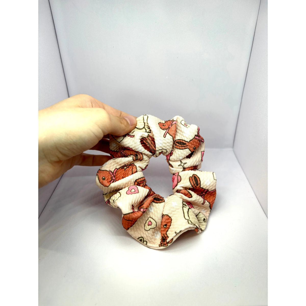 Mini Chocolate Bunny Easter Bullet Scrunchie