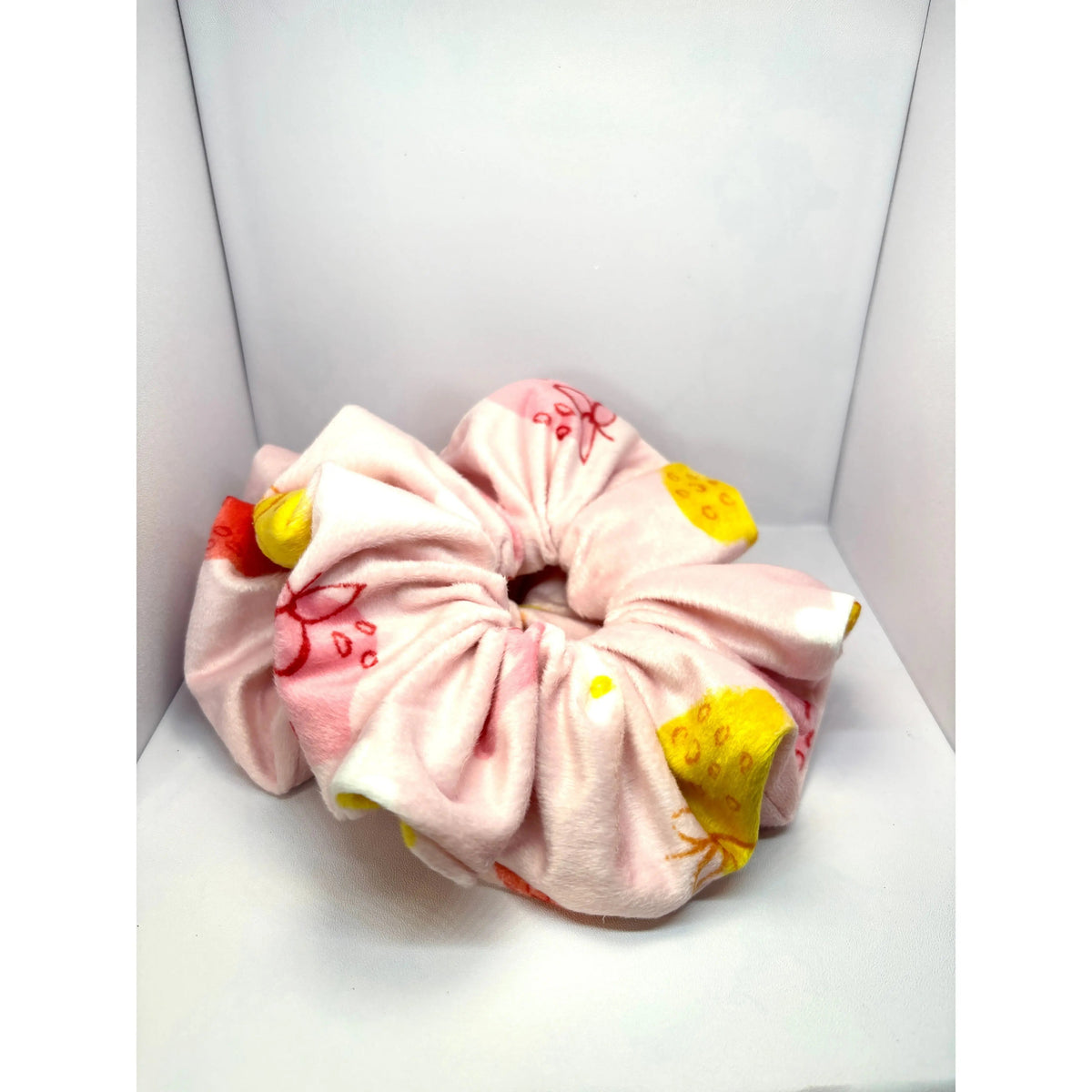 Pink Fruit Minky Scrunchie