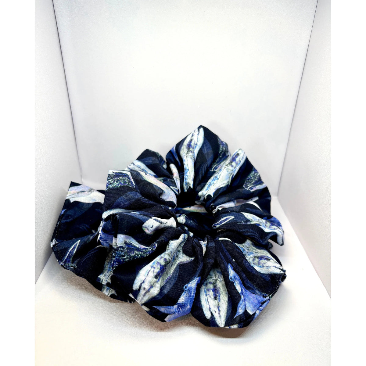 Dark Blue Shark Scrunchie