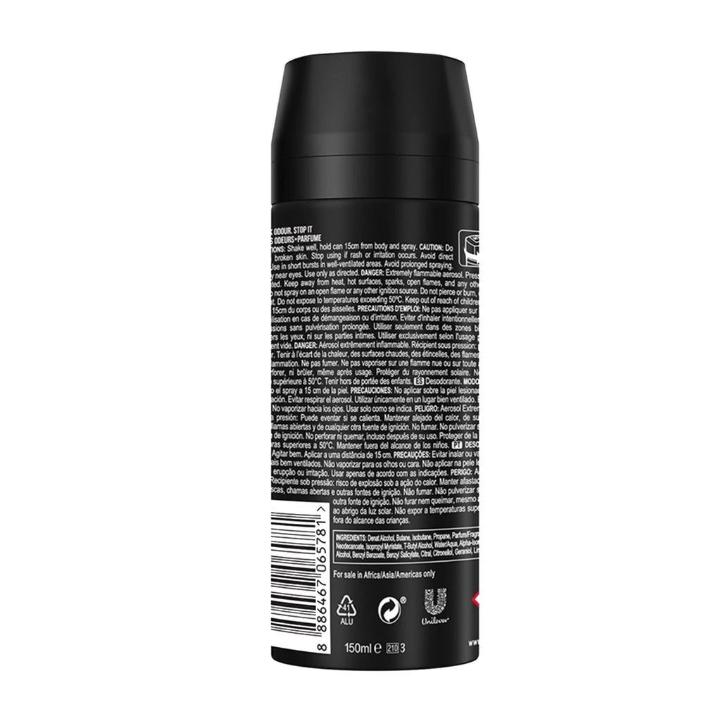 Axe Men’s Deodorant Spray 150 ml – Long‑Lasting Fragrance - Pack of 6