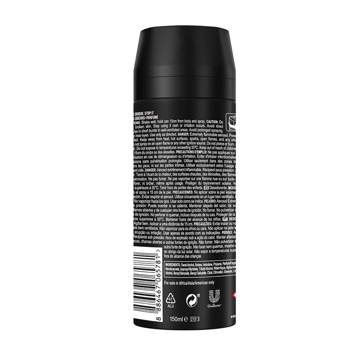 Axe Men’s Deodorant Spray 150 ml – Long‑Lasting Fragrance - Pack of 6