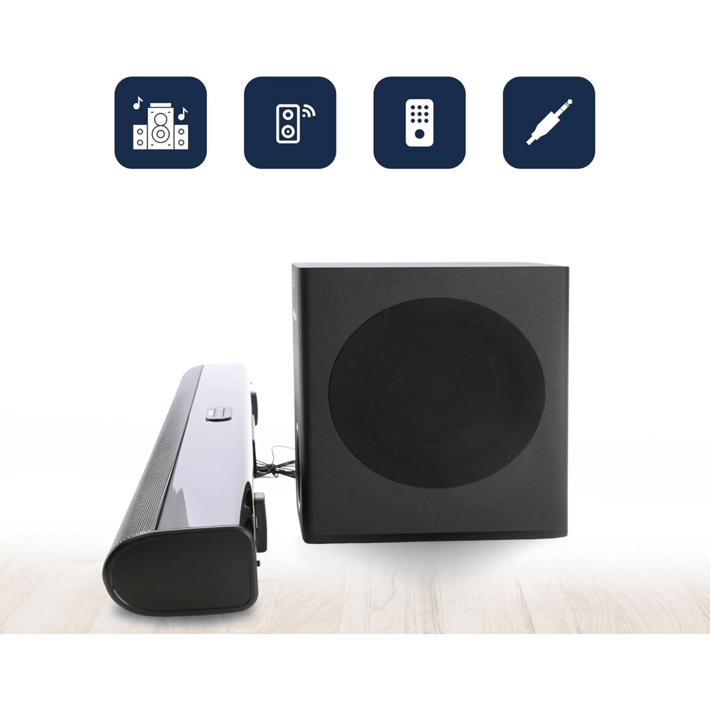 Emerson 37" Bluetooth Soundbar with Subwoofer and Remote Control