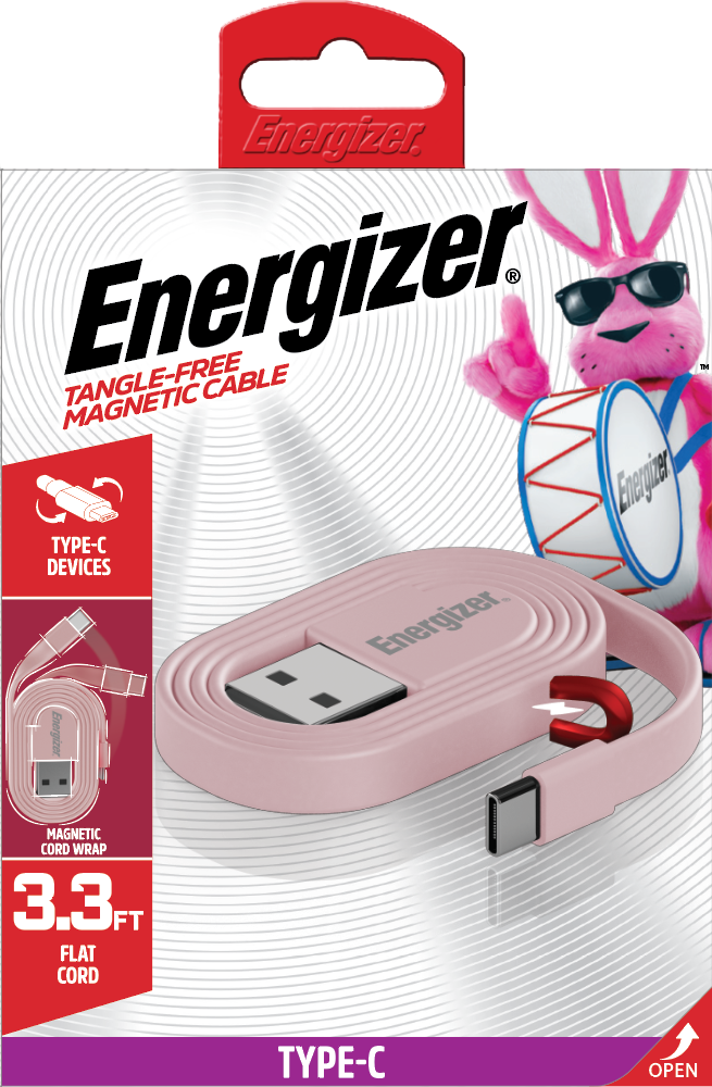 Energizer MagWrap Magnetic USB-C Cable – 3.3ft Self-Coiling Tangle-Free Charging Cord