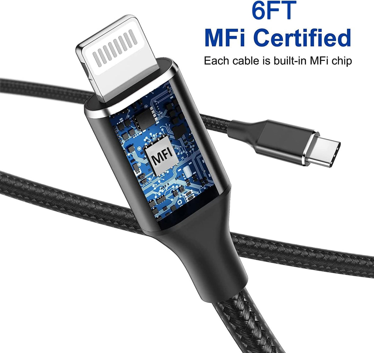Flats Mesh 6ft Type-C Sync & Charge Cable