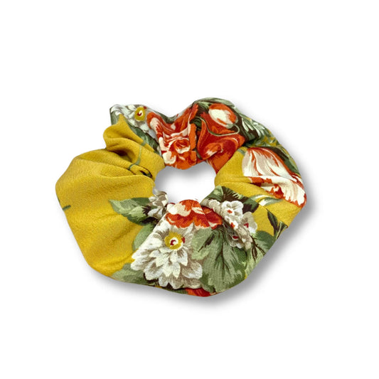 Mini Yellow Floral Scrunchie