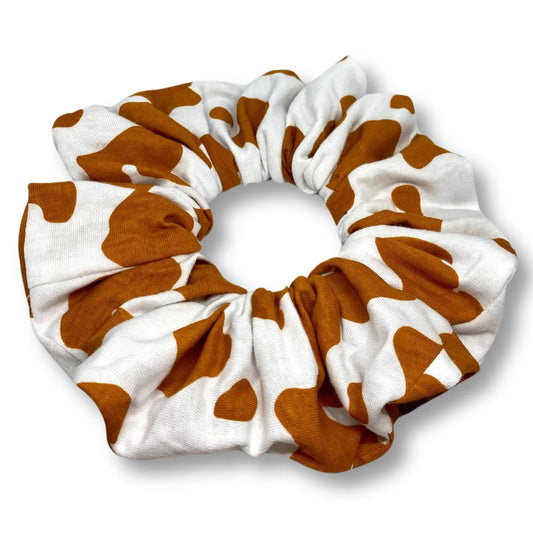 Orange Cow Print Scrunchie