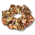 Brown Floral Brushed Polyester Scrunchie