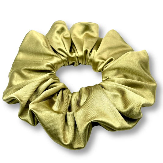 Golden Olive Stretch Silk Scrunchie